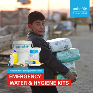UNICEF Donation Voucher for Türkiye-Syria Earthquake Response: Emergency water and Hygiene Kits