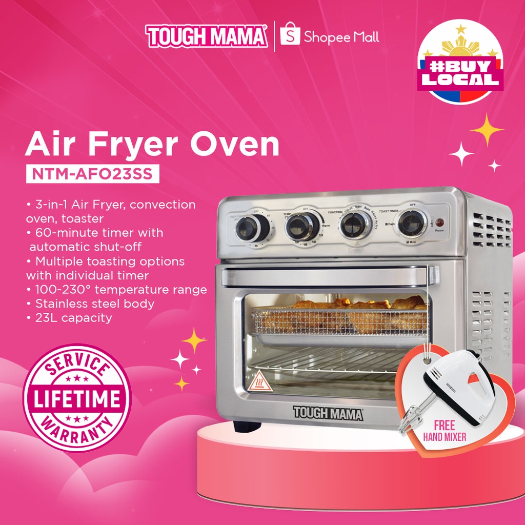 Tough Mama NTM-AFO23SS Stainless Steel 3in1 Air Fryer Oven 23L ...