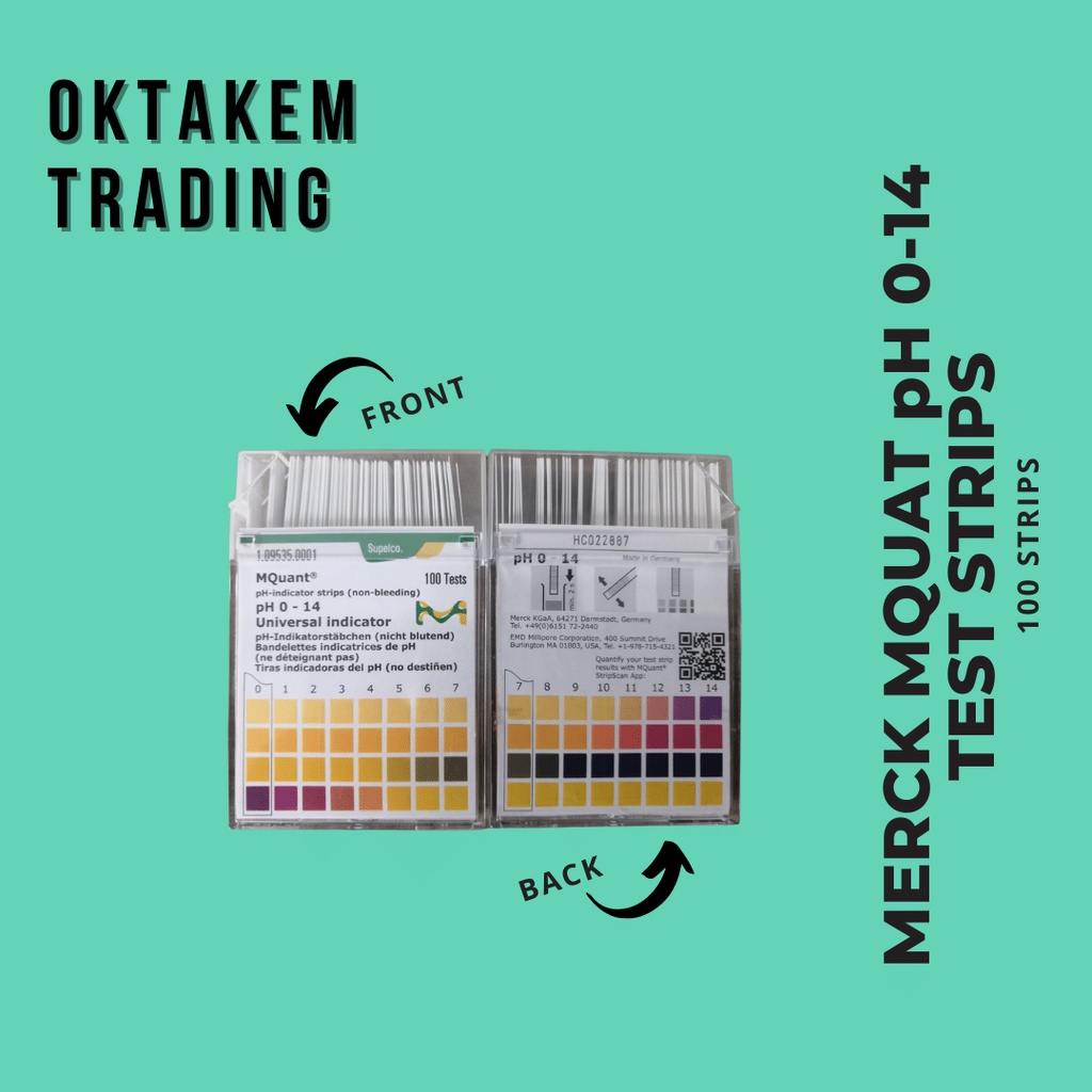 Merck MQuant Non Bleeding pH 0 to 14 Test Strips Universal Indicator