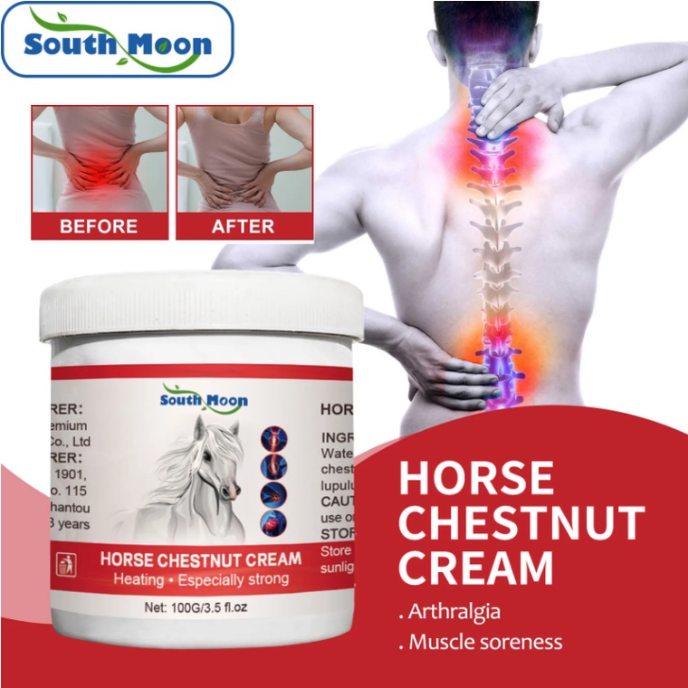 South Moon Horse Chestnut Cream 100g Horse Chestnut Pain Relief Cream for Muscles Recovery