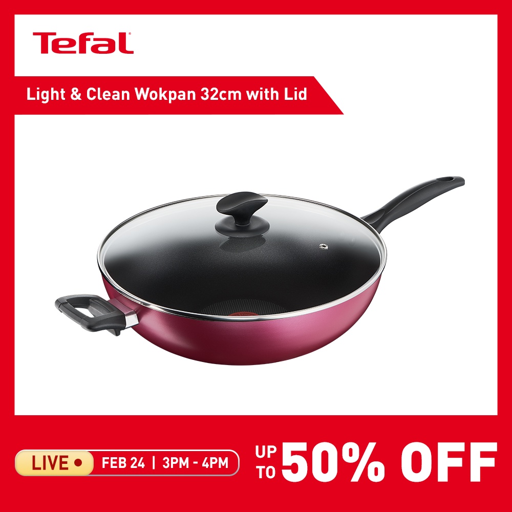 Tefal Light & Clean Wokpan 32cm + Lid Shopee Philippines