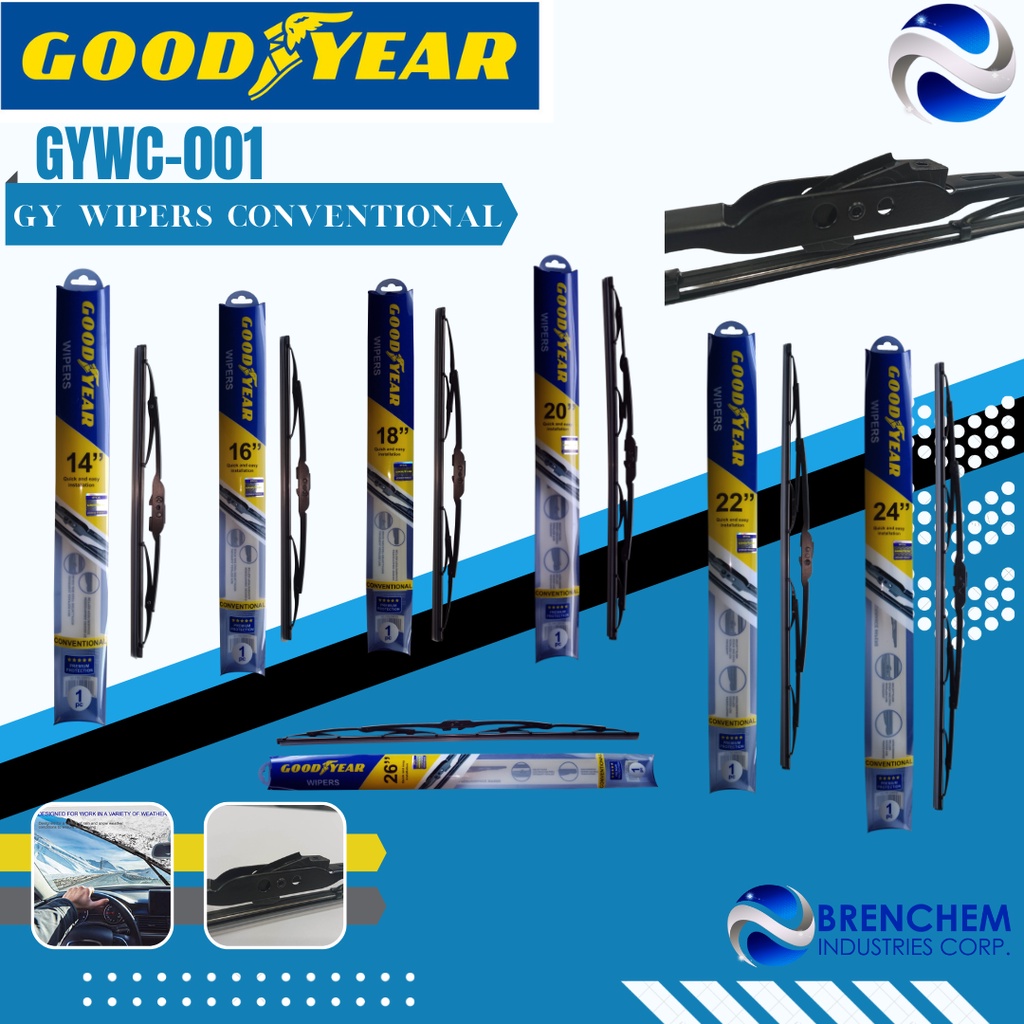 GoodYear Wipers Blade CONVENTIONAL High Performance Wipers, size 14"16