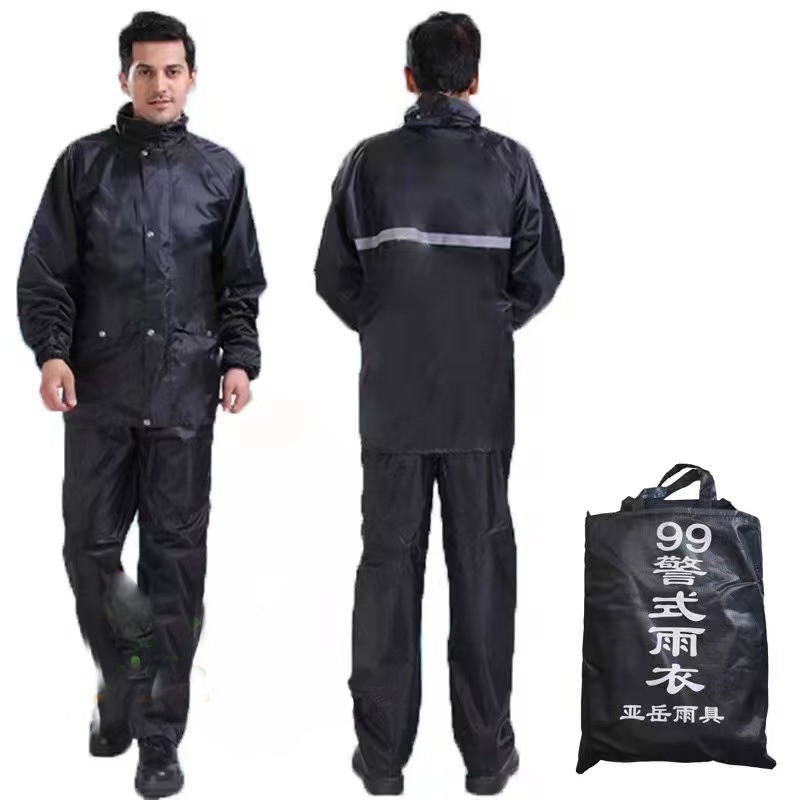 【Free Shoe Covers】Motorcycle Riding Raincoat Rainshoes Full Body Suit With Reflective Warning Strip - Image 2