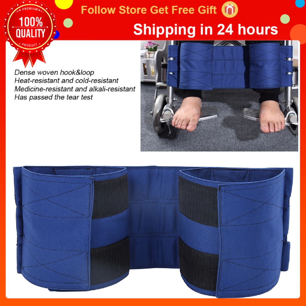 [Ready Stock] Wheelchair Footrest Non‑Slip Adjustable Leg Restraint Strap Seat Belt (Blue Average Size)