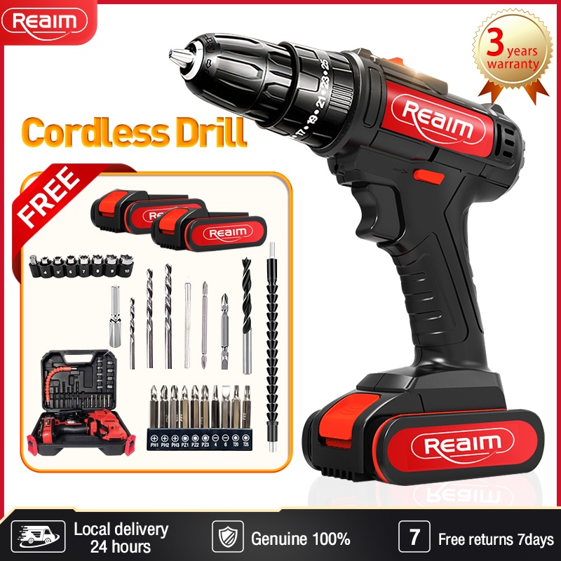 REALM Cordless Electric Drill 98V With Battery Multifunctional