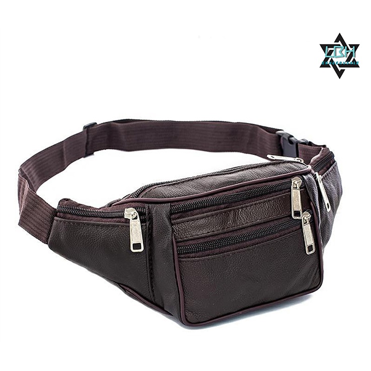 [COD&READY] Waist Belt Bag Sports Run Body And Shoulder Bags Genuine leather top layer leather
