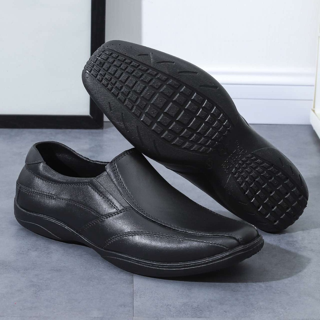 Hongfa Kids School Black Shoes For Boys rubber-weighty Performance shoes cod hf603