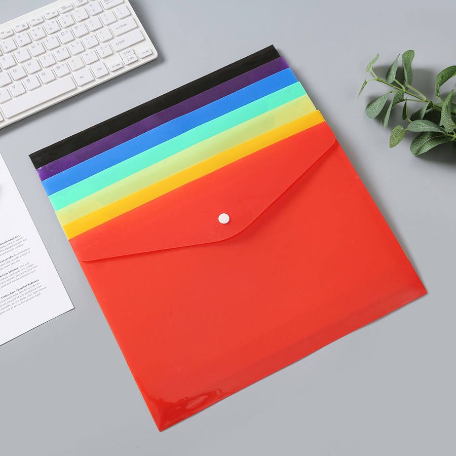 A4 Transparent Plastic Envelope Mix Color File Folder Organizer Paper