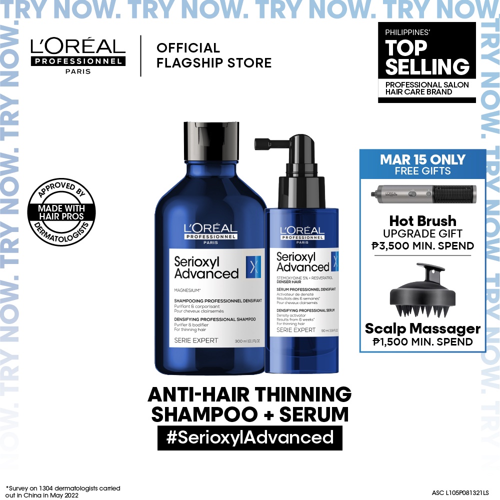 LOreal Professionnel Serioxyl Anti-Hair Loss Hair Serum and Shampoo for Hair  Growth | Shopee Philippines