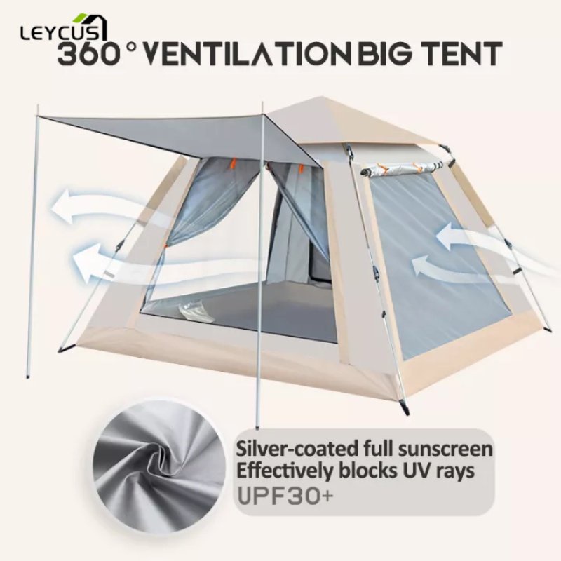 2/4/6/8 Person Camping Tent Fully Automatic Double Layer Tent For Camping Waterproof — view 2