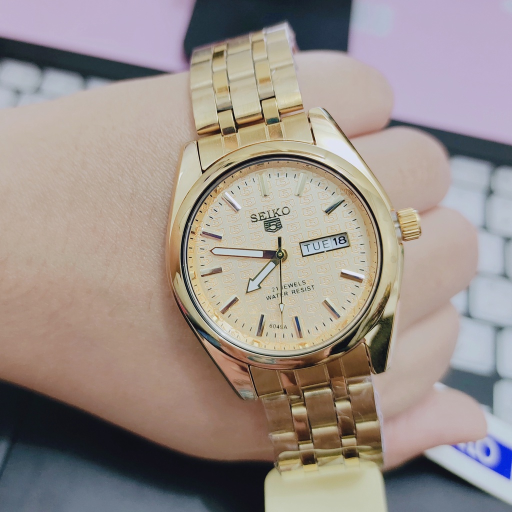 Seiko-5 Mens Oem Automatic Japan hand Movement with calendar date stainless  gold RELO | Shopee Philippines