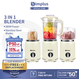Simplus 2023 Blender  3 in 1 Food Processor 1.25L Juicer Meat Grinder Chopper