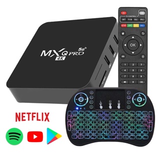 MXQ 4K TV Box 5G Android 10.1 Ultra HD Latest Version Android TV Box 2.4GHz TV Box w Keyboard 64/512
