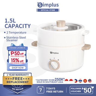 Simplus Rice Cooker Stainless Steel Steamer Electric Cooker  Multi-Function Real NonStick 1.5L