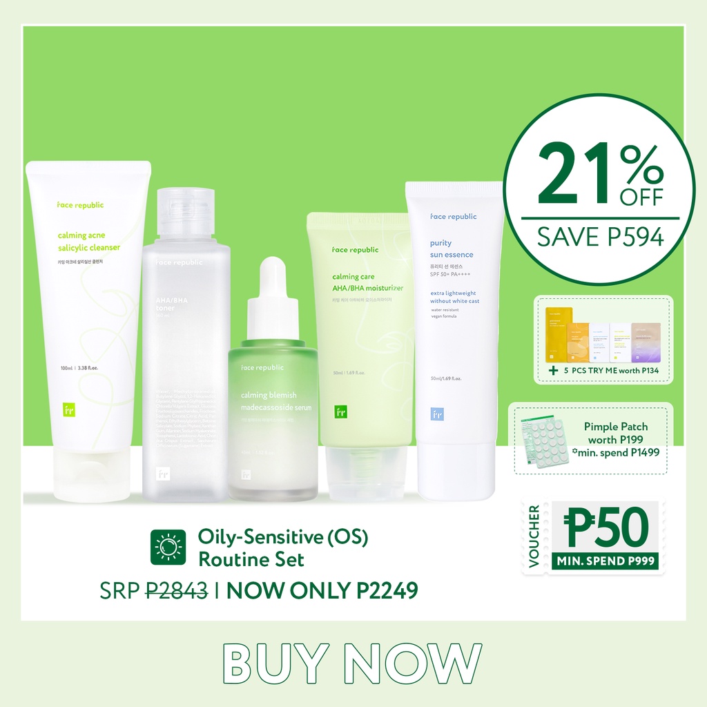 Face Republic Oily Sensitive (OS) Routine Set [Acne, Pimples] Shopee