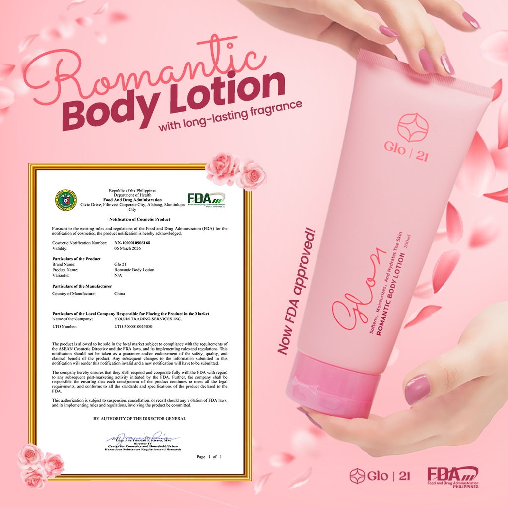GLO21 Romantic Body Lotion Longlasting Fragrance Body Lotion