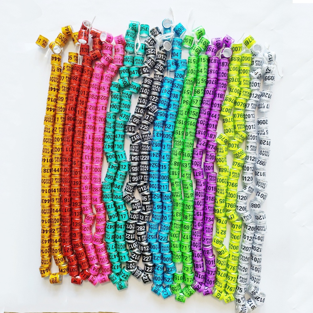 50 Pcs PHA Pigeon Foot Rings 2024 PHA Pigeons ring 10 Colors 8mm