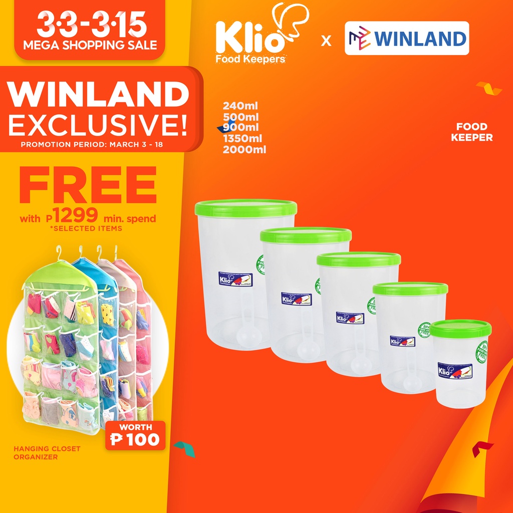 KLIO by Winland Twist Series (LONG) Stackable Food Keeper Kitchenware ...