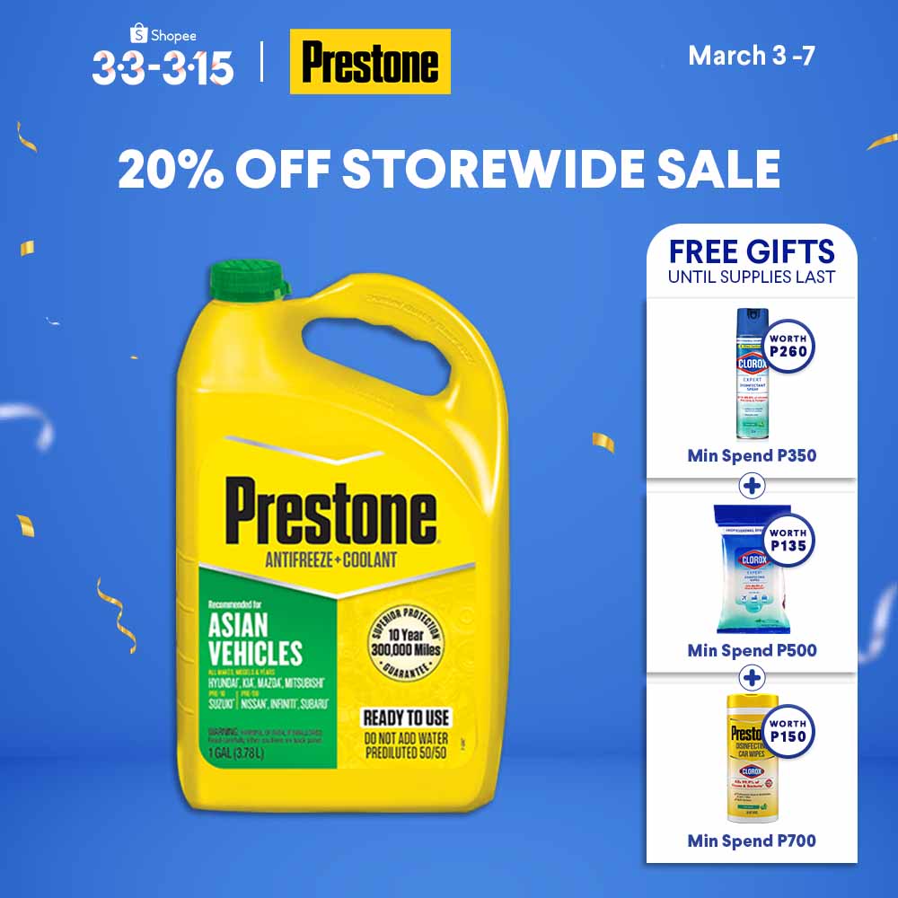 Prestone Coolant Asian Green 50/50 Prediluted 1 Gallon Shopee
