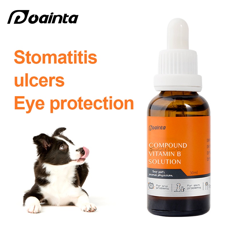 PUAINTA 30ml Vitamin B Complex Solution For Pet Eye Protection Promotes Fur Growth Wound Healing Oral Mucosa Repair Vitamins Dog & Cats #1