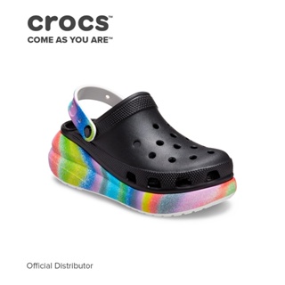 Crocs Classic Crush Spray Dye Clog in Black Multi