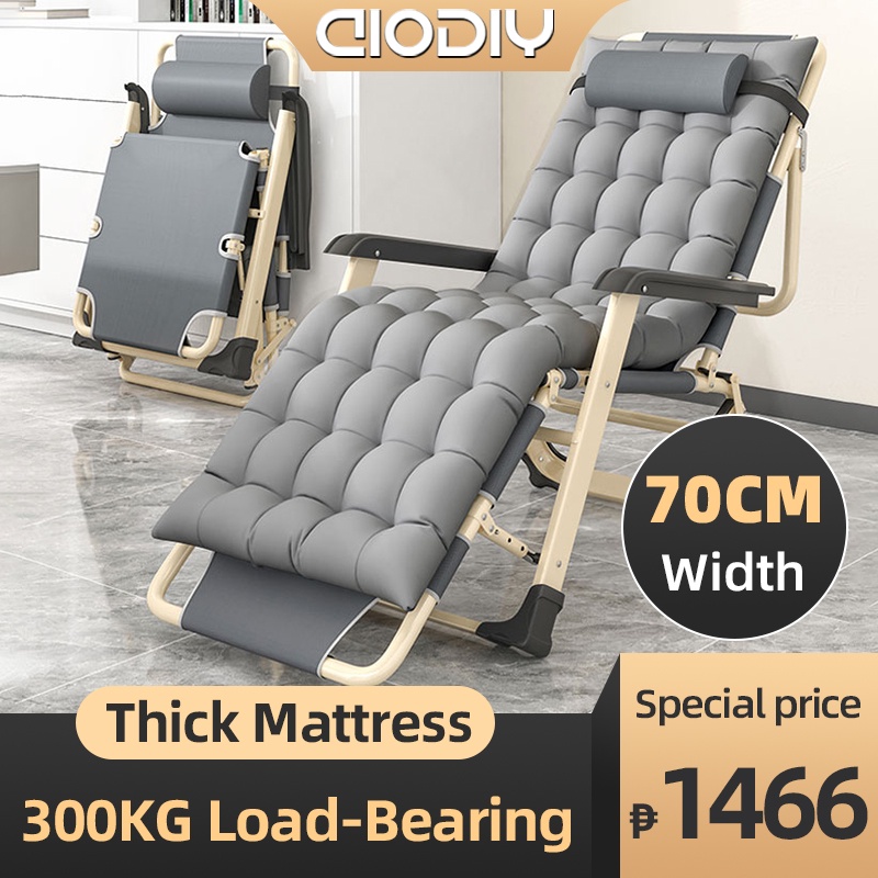 AIODIY Folding Chair Bed With Foam Foldable Breathable Oxford Cloth
