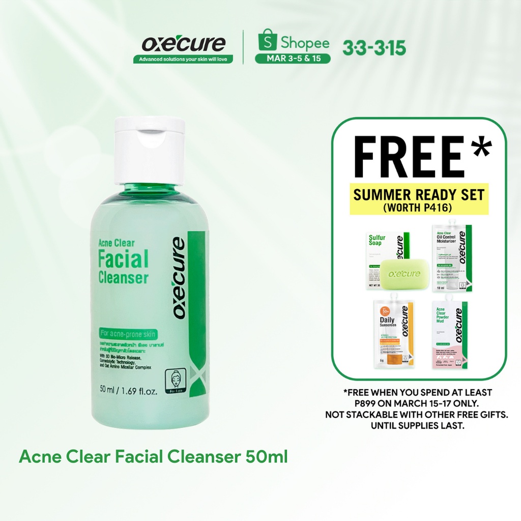 OXECURE Acne Clear Facial Cleanser 50ml Shopee Philippines