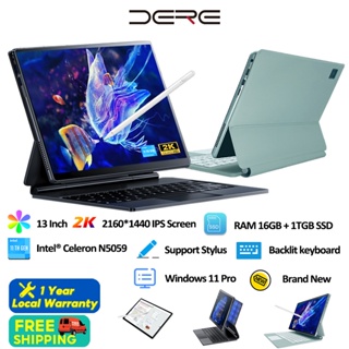 DERE Laptop T30 Pro Tablet Laptop 2 in 1 | 16GB RAM+1TB SSD | 13 Inch 2K IPS Screen | Windows11 | 11th Gen Up To 2.9GHz | Touch Screen Laptop | Support Stylus | Tablet Computer | Tablet Laptop
