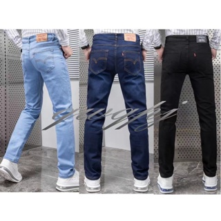 COD   mens jeans straight cut stretch denim pants for mens black at dark blue