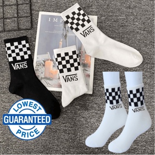 Vans Socks Korean Iconic Socks For Men Checkered Mid Cut Socks For Men Vans White Black Long Socks