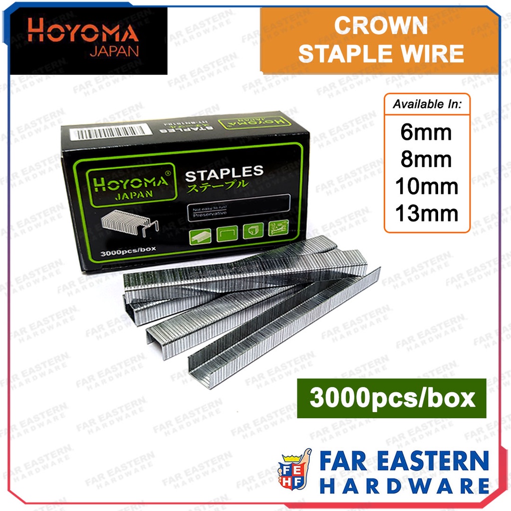 HOYOMA Crown Staple Wire 6mm | 8mm | 10mm | 13mm HYHT | Shopee Philippines