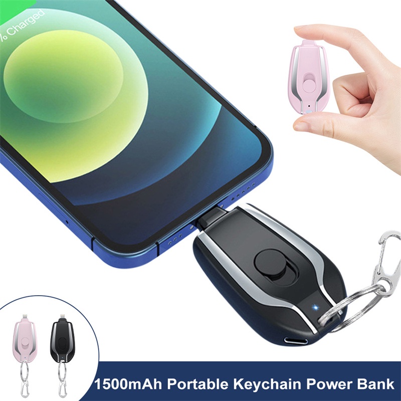 1500mAh Mini Power Emergency Pod Keychain Charger With TypeC Ultra