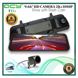 [ORIGINAL QCY F11+  FHD] WIFI 2K Car Dvr Camera 9.66 Inch Streaming Rear View Mirror Dash Cam