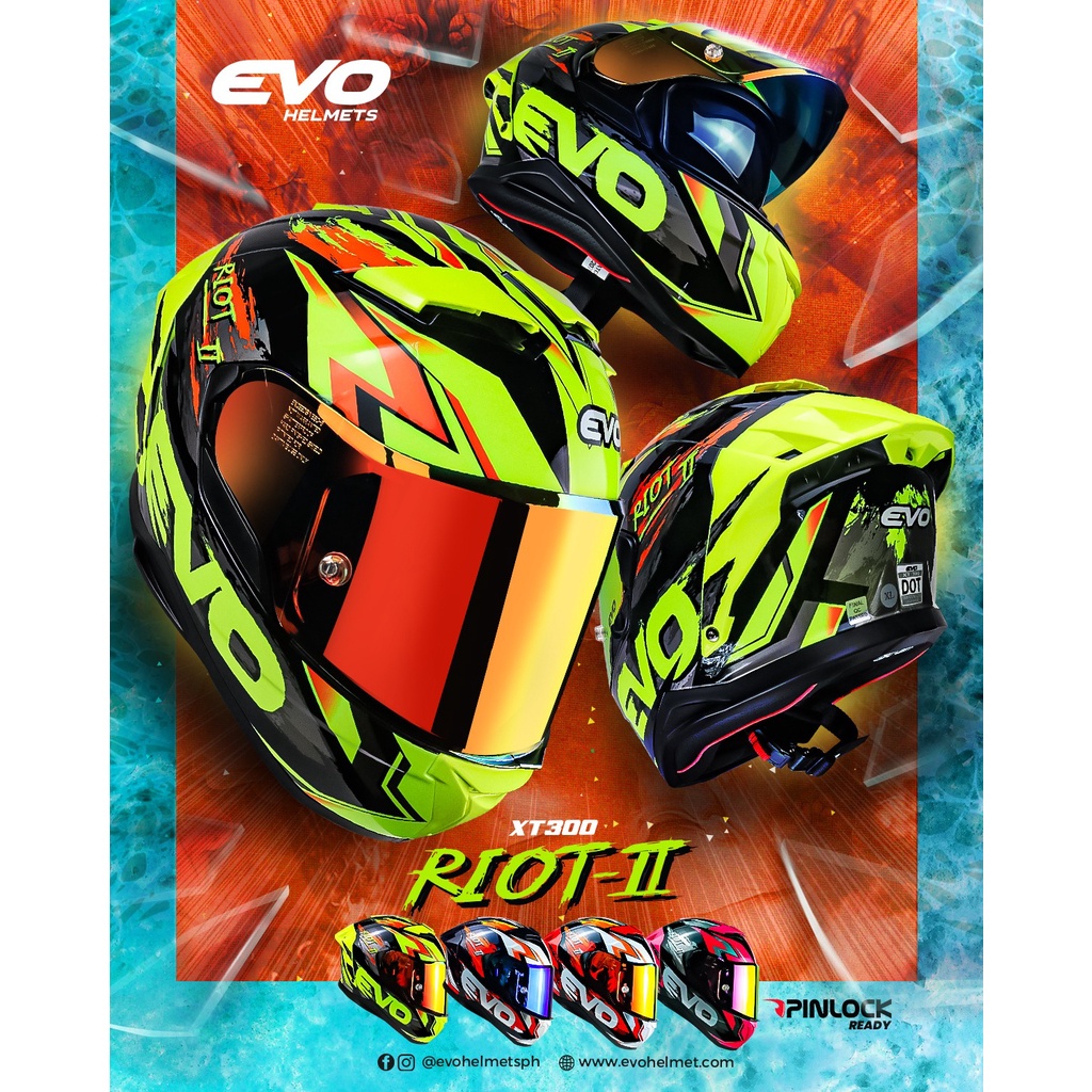 EVO XT300 RIOT I FULL FACE HELMET Shopee Philippines