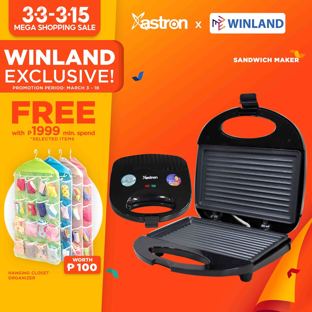 ASTRON by Winland NonStick Grids Easy Clean Sandwich Maker 750watts SM100 Shopee Philippines