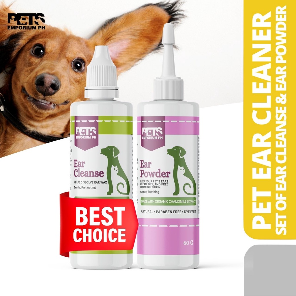 Pawfect Combo Ear Cleanse Plus Ear Powder Natural Pet Ear Cleaner for