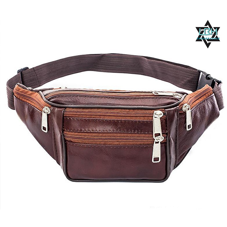 [COD&READY] Waist Belt Bag Sports Run Body And Shoulder Bags Genuine leather top layer leather