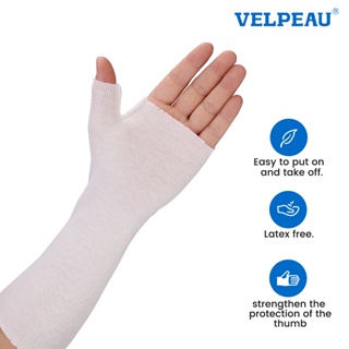 VELPEAU Wrist and Thumb Spica Stockinette (Pack of 10) Comfy Arm Sock, Cotton Skin Protection Sleeve, Wrist Liner and Pre-Wrap Cover for Splints, Air Casts, Hand Brace #1