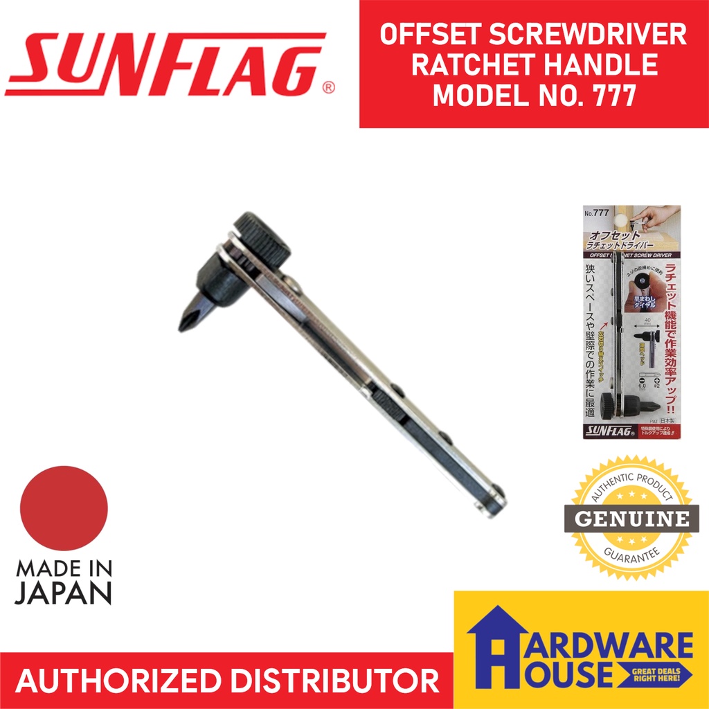 MADE IN JAPAN ORIGINAL Ratchet Handle Offset Screwdriver With Screw ...