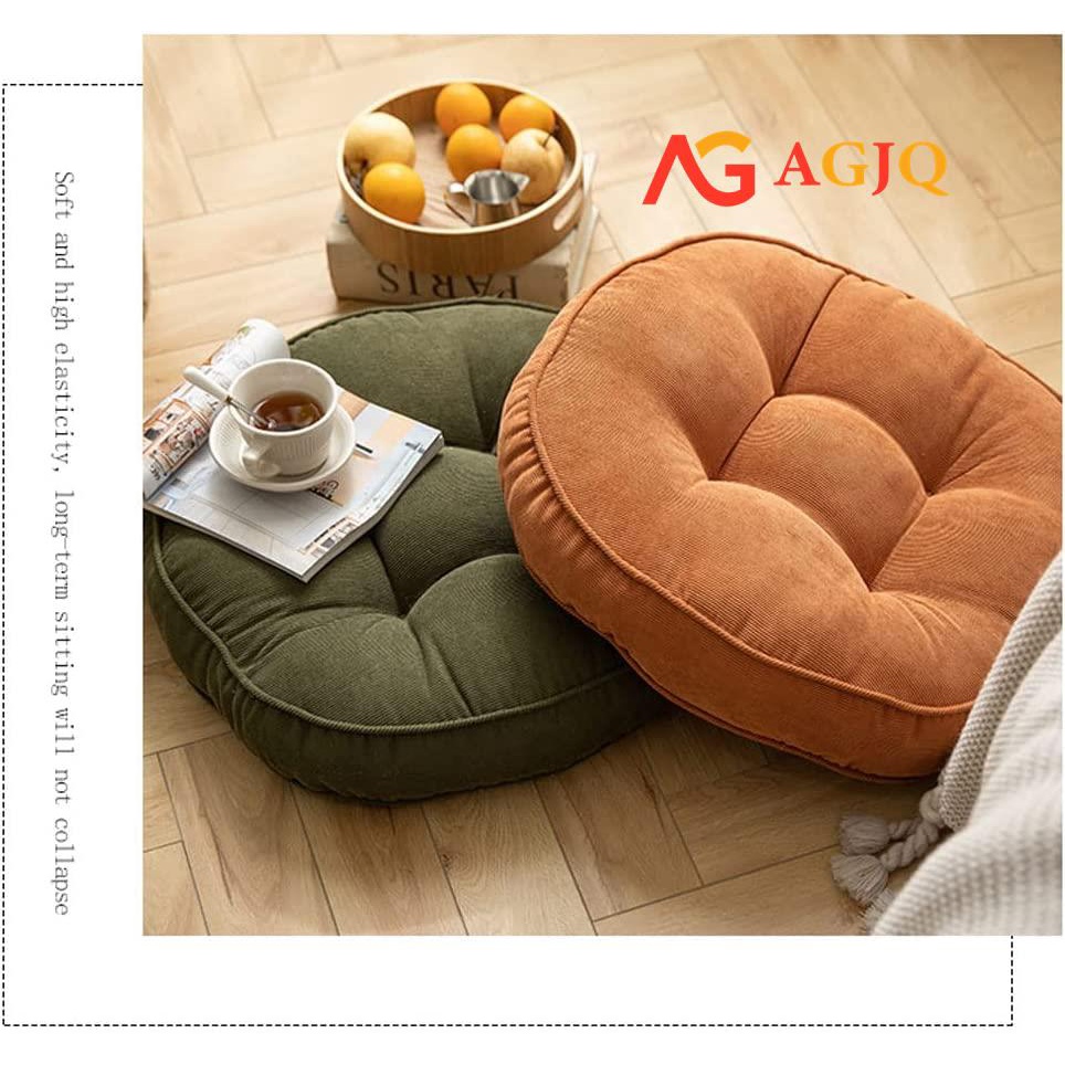 Set of 4 Round Chair Cushion ,Corduroy Fabric, Seat Cushion For Office