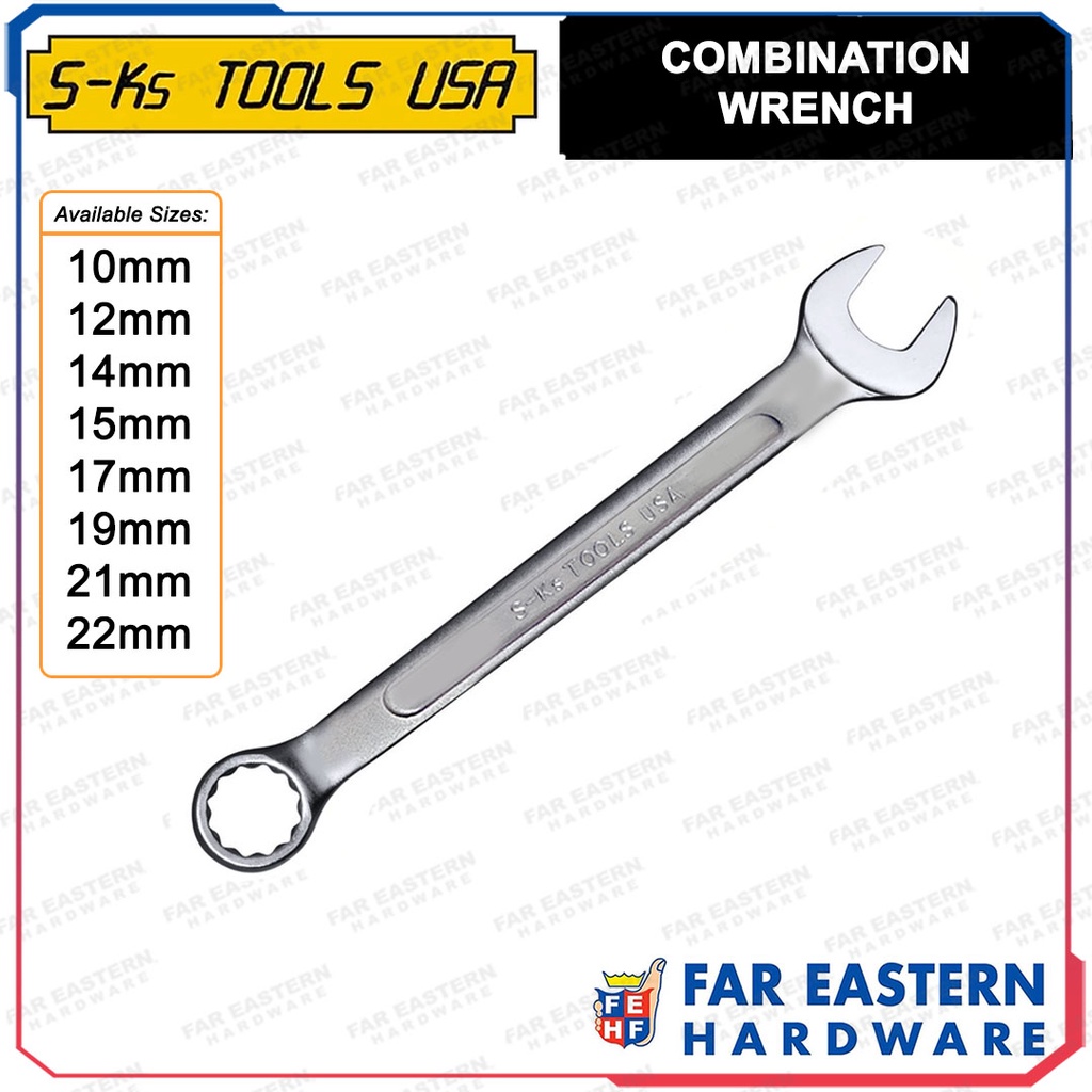 SKS TOOLS Combination Wrench Spanner Open Close 10mm 12mm 14mm 15mm