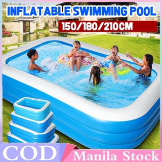 Sienna Inflatable Swimming Pool Rectangular Durable & Thickened Inflatable Pool For Kids Family