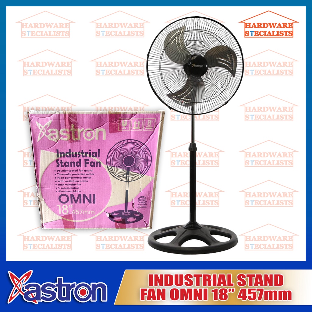 Astron Omni Industrial Stand Fan With Metal Blade Original