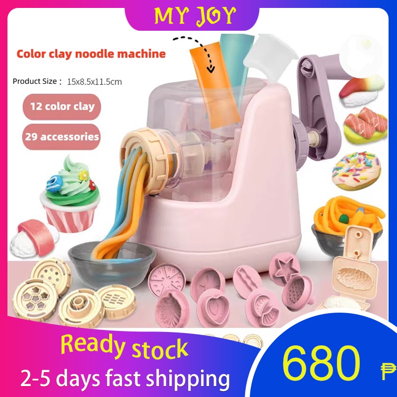 Clay Set Clay Mold Toy Ice Cream Machine Baby Toys Noodle & Burger & Ice Cream Maker Clay