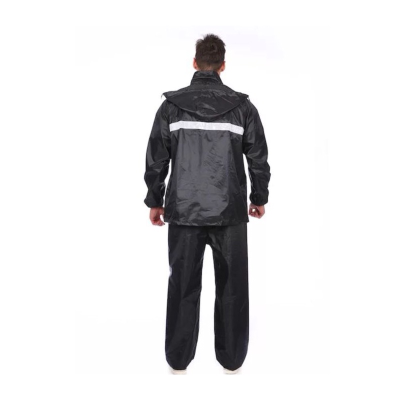 【Free Shoe Covers】Motorcycle Riding Raincoat Rainshoes Full Body Suit With Reflective Warning Strip - Image 5