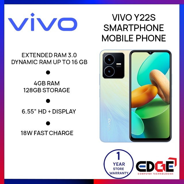 EDGE VIVO Y22S 4GB/8GB RAM 128GB Storage Smartphone Mobile Phone