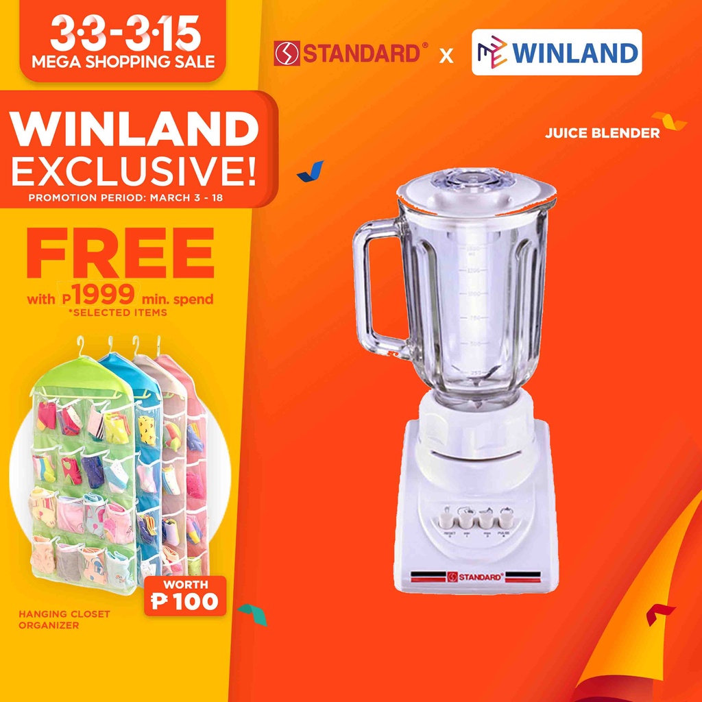 STANDARD Appliances by Winland Juice Blender 1.5L Glass Jar 4button