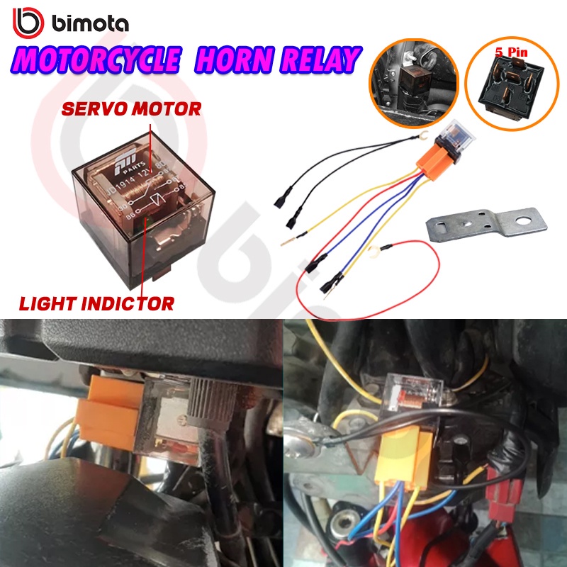 Bimota Motorcycle Horn Relay With Socket Mini Drive Light Transparent