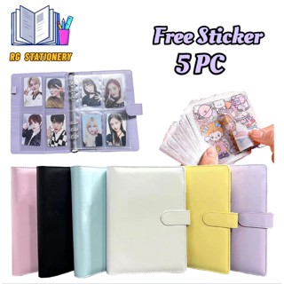 4 Pcs Macaron binder leather PU A5/A6 photocard album binder money organizer binder