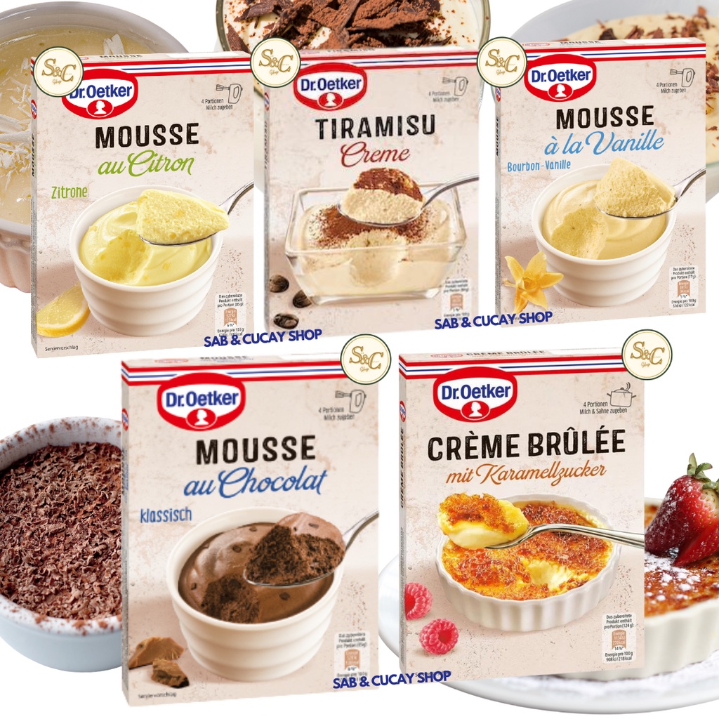 Dr.Oetker Creme Brulee Tiramisu Mousse a la Vanille Chocolate Instant ...